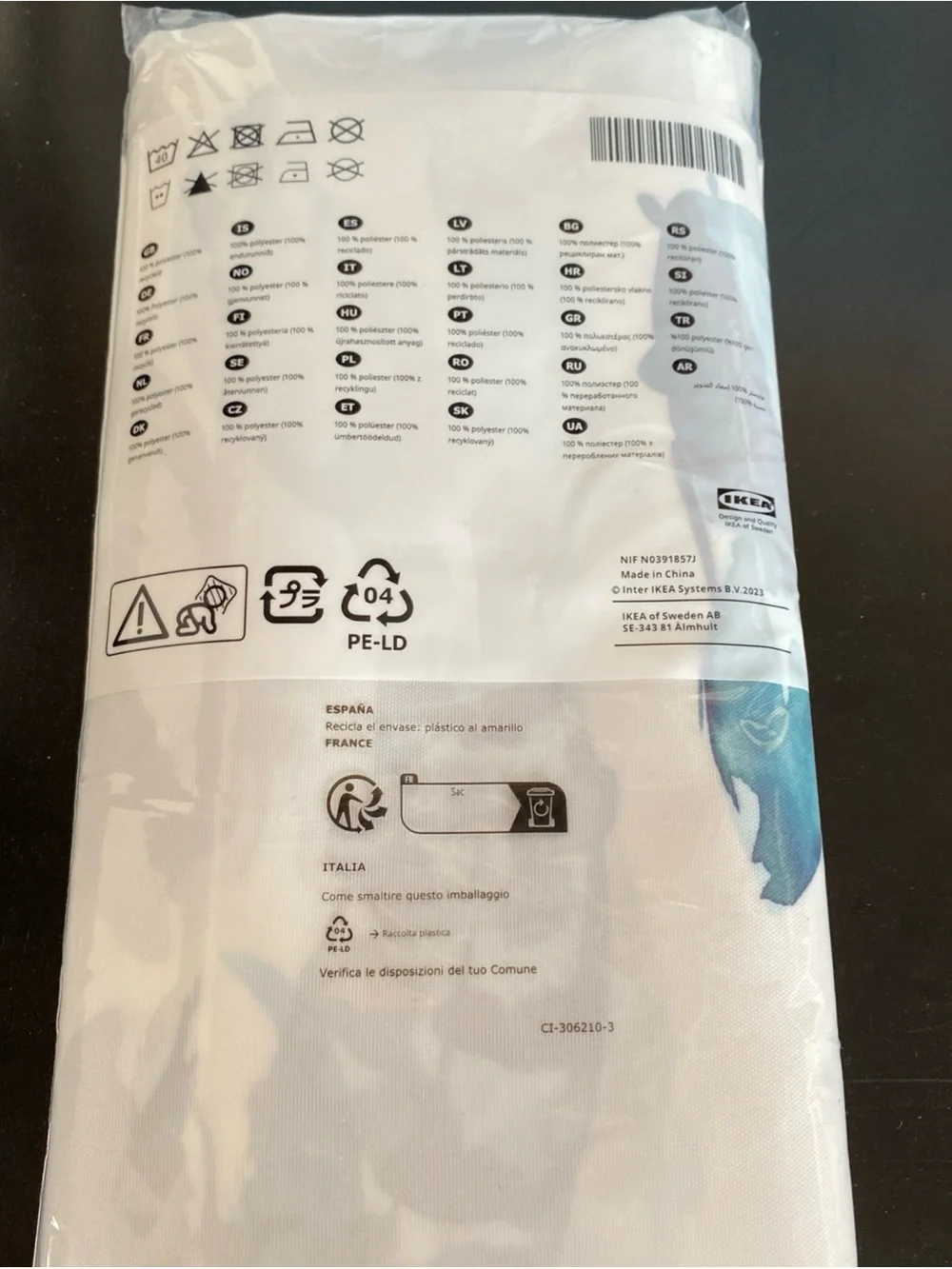 IKEA VATTENSJÖN Shower Curtain White with Blue Watercolor Fish Design 71 x 71